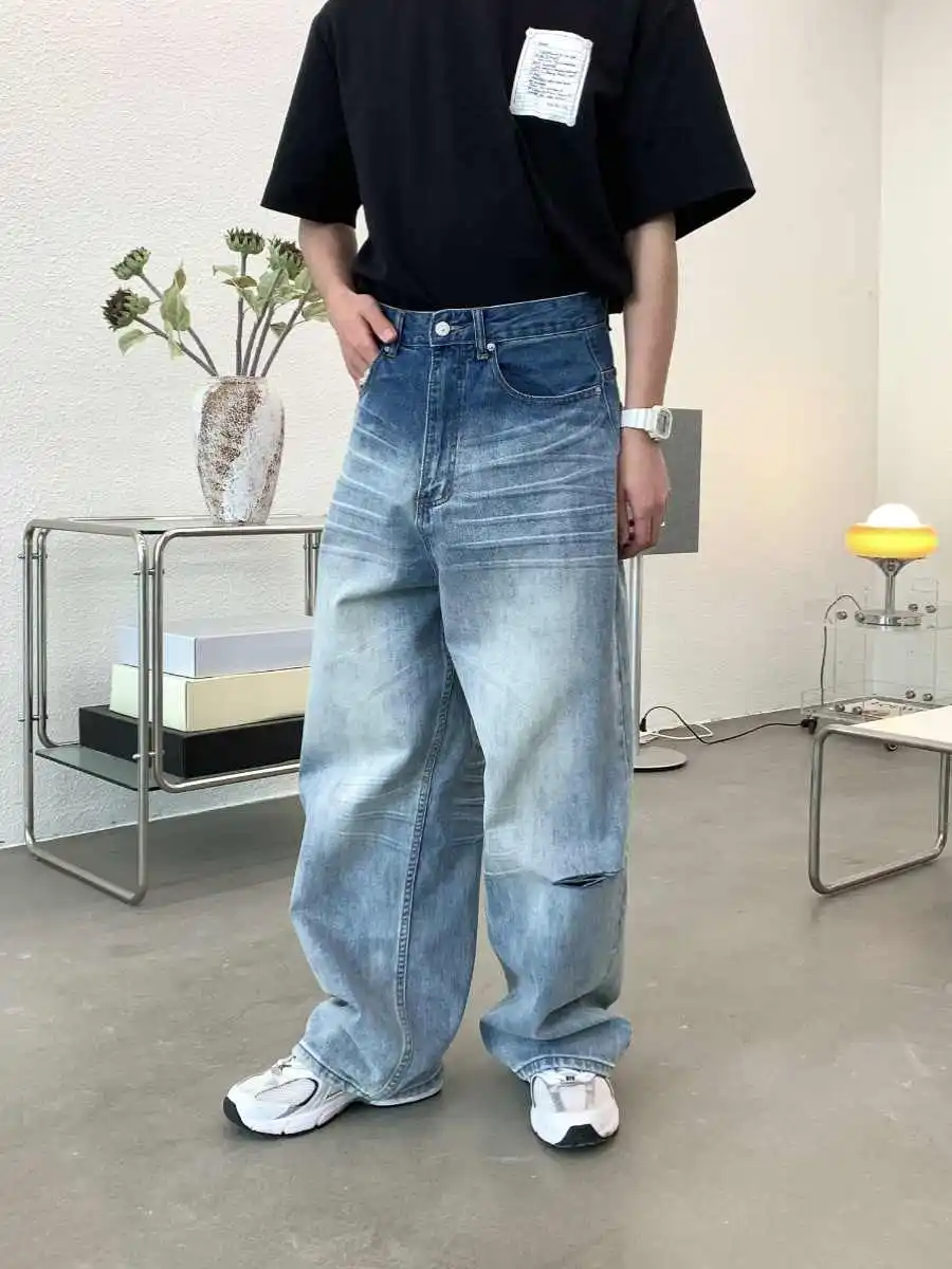 

Women Blue Y2k Baggy Ripped Jeans Harajuku Vintage Denim Trousers Japanese 2000s Style Grunge Jeans Pants Oversize Clothes 2025
