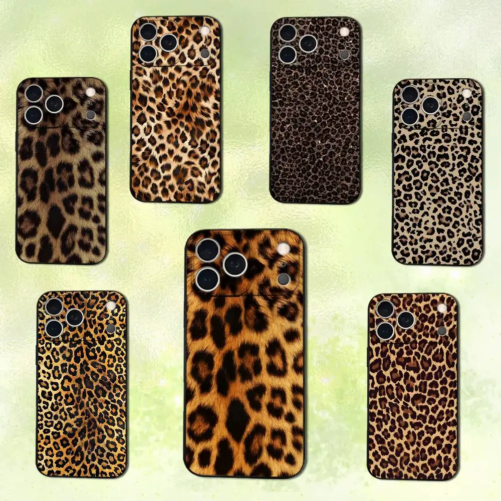 

Leopard Print Fashion Art Phone Case For iPhone 14,13,17,12,11,16,15,Plus,Pro Max,XS,X,XR,SE,Mini,Soft Silicone Black Cover