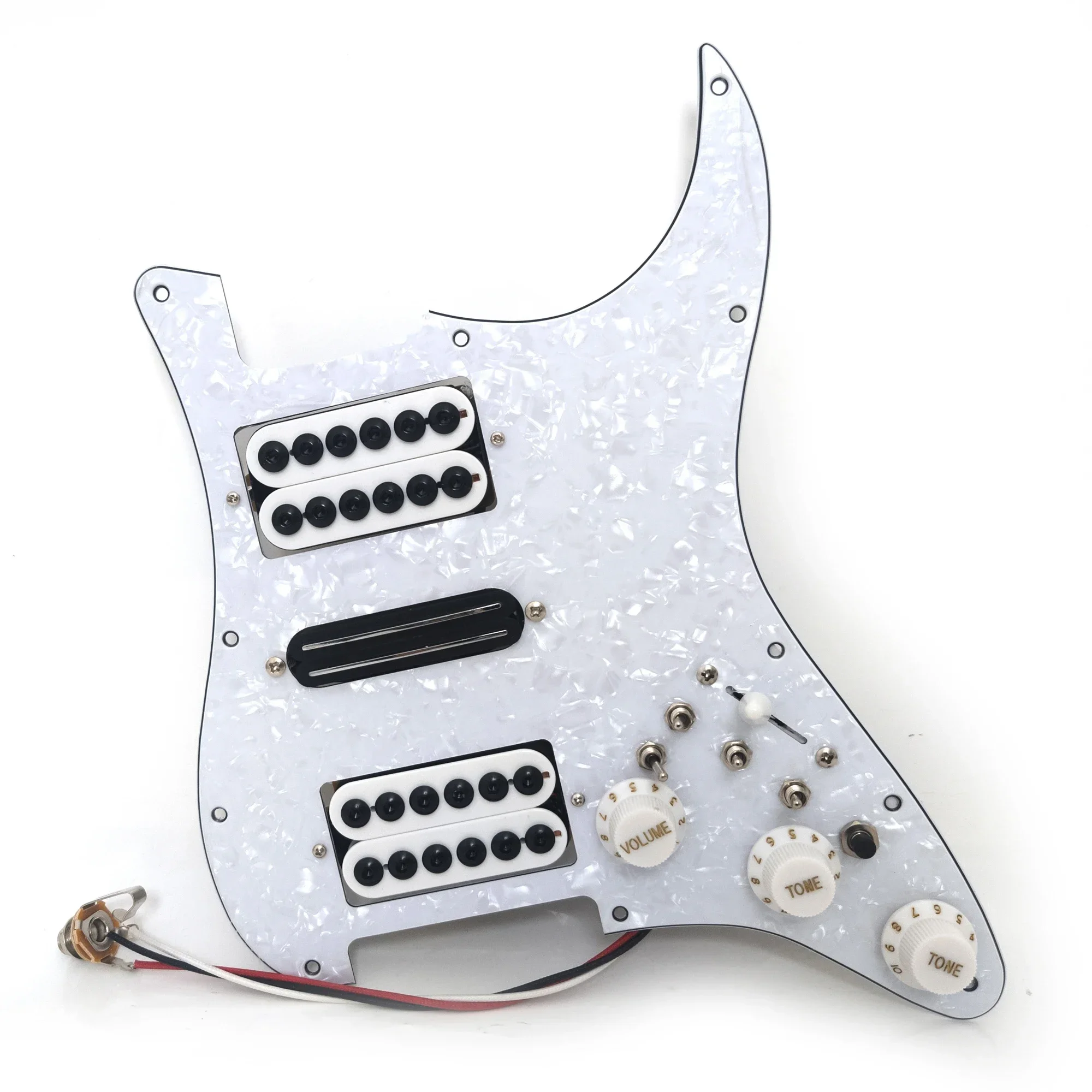 

Guitar Prewired Loaded Pickguard Set with Coil Splitting HSH Humbucker Pickups Set for ST 11 Hole Guitar Accessoires
