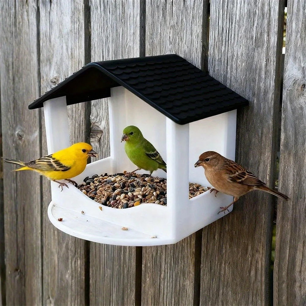 Mangeoire à oiseaux d'extérieur résistante aux intempéries pour jardin, cour, patio – Décoration et fournitures pour animaux de compagnie – Facile à remplir