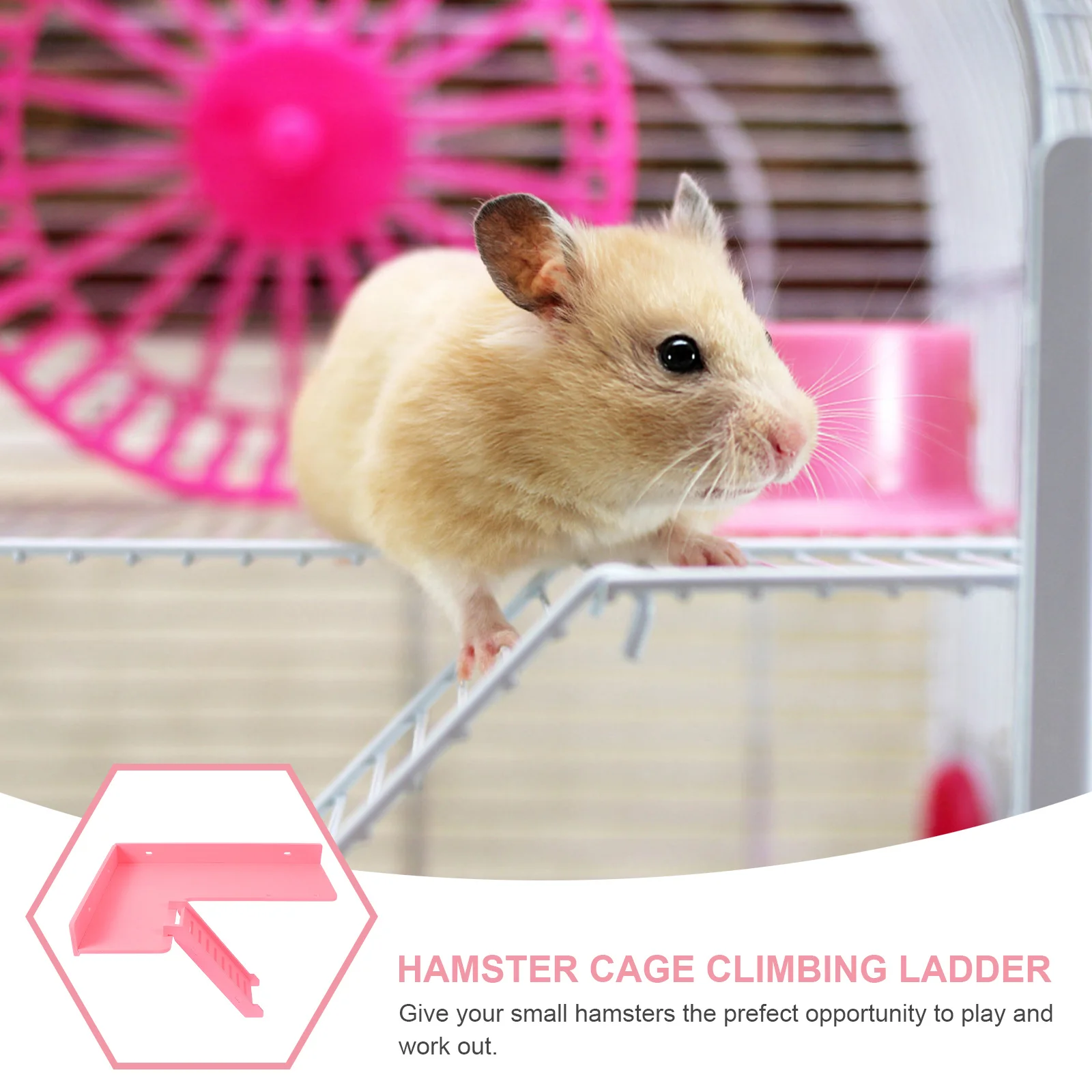 

L-Shaped Wooden Hamster Cage Climbing Ladder Play Stand Platform For Small Pets Chew Resistant Stress Relief Squirrel Guinea Pig