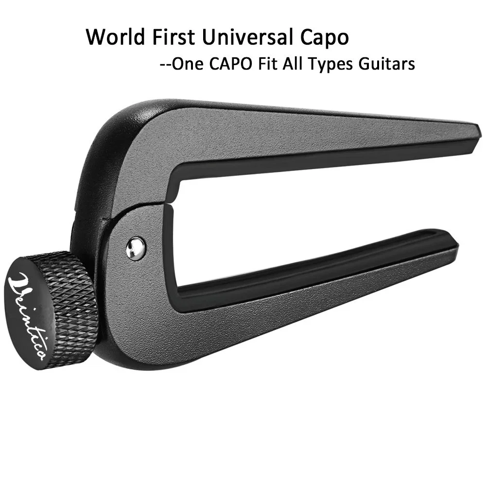 Universal Wide Adjustable Guitar Capo Fit for 6/12 String Acoustic Classical Electric Guitar,Bass,Mandolin,Banjos,Ukulele Black