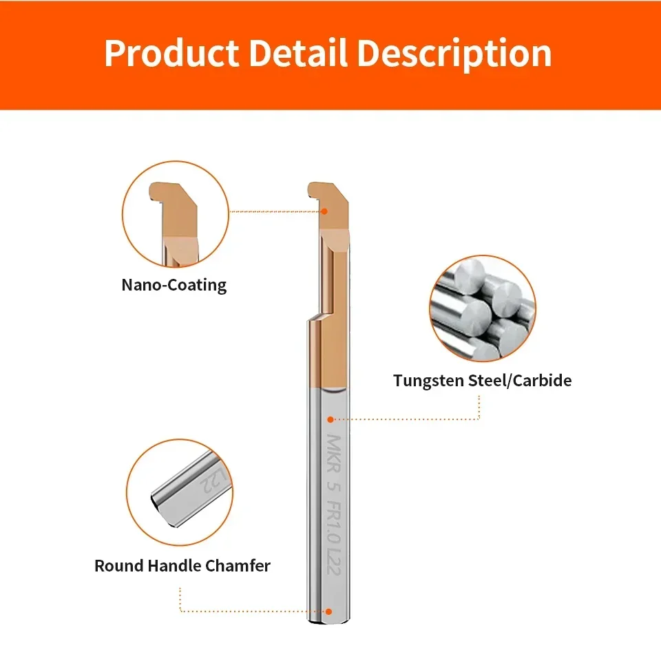 Lufeicnc MKR Mini Boring Cutter Tungsten Steel Lathe Cutter Circular Grooving Boring Tools Metalworking Small Carbide CNC Cutter