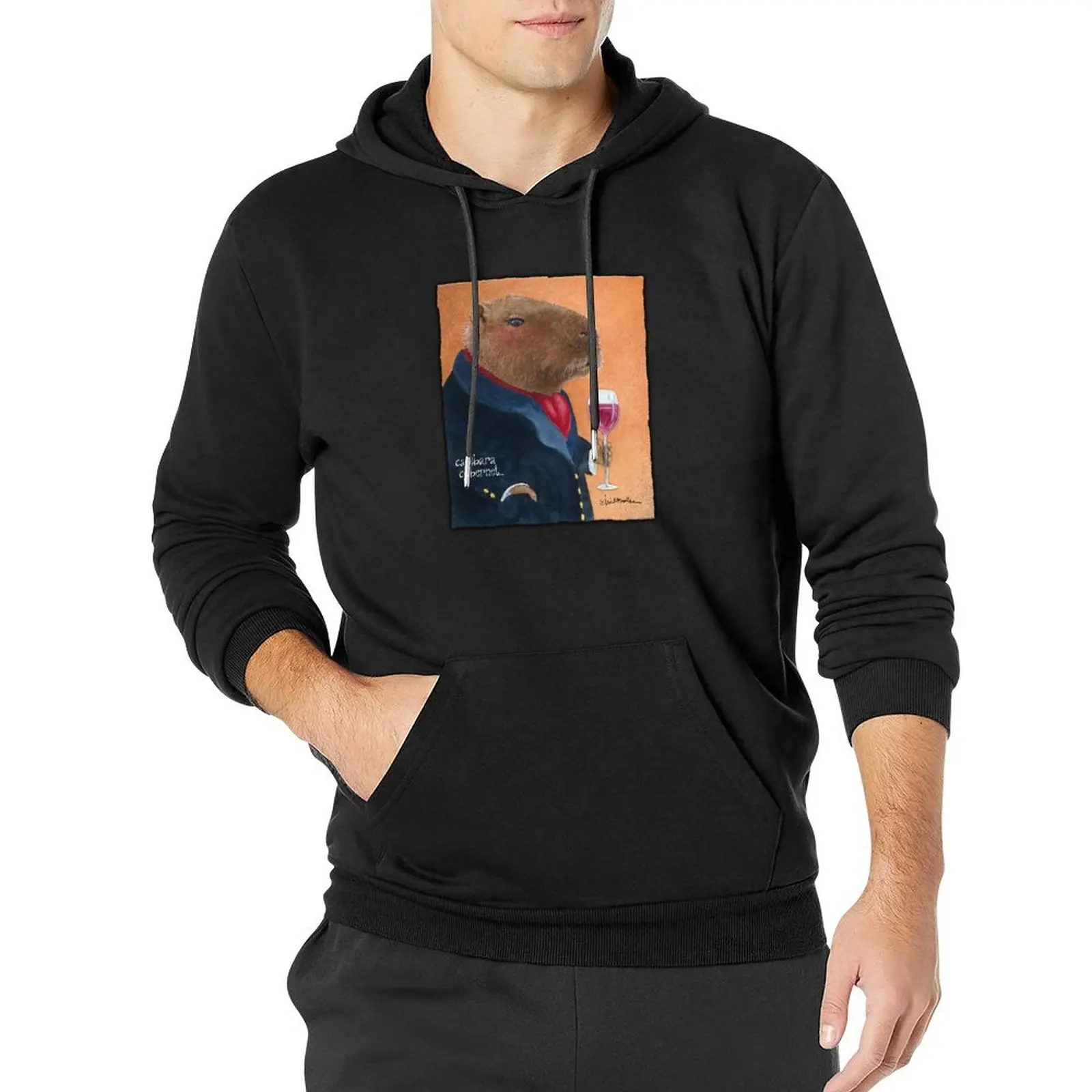 

capybara cabernet... Pullover Hoodie autumn clothes men's clothing new in hoodies & sweatshirts