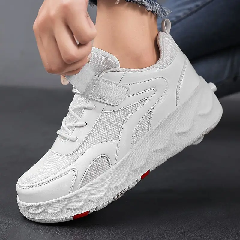 

Boys' and Children's Double Wheeled Roller Skate Shoes Transformable Walking Shoes Students' Invisible Girls' Wheeled Shoes