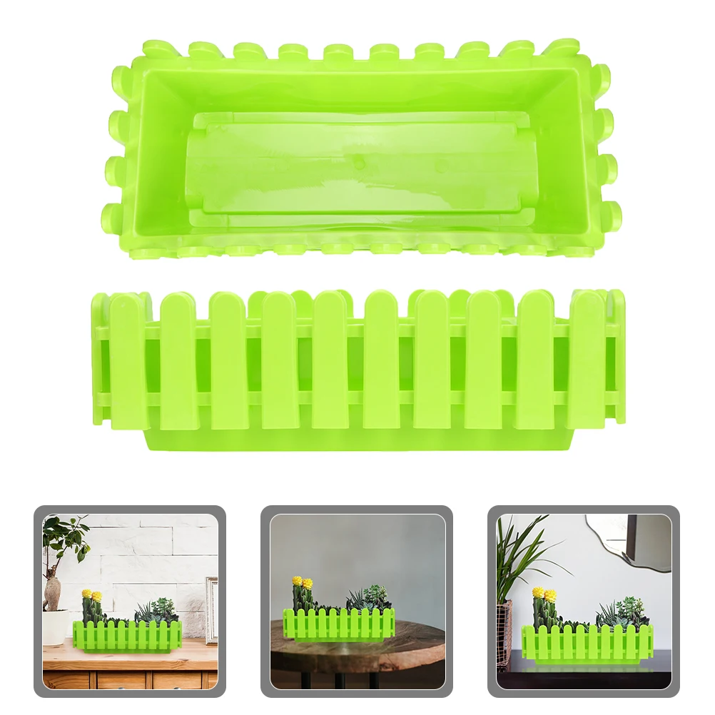 

2pcs Rectangular Plastic Flower Boxes Outdoor Large Vegetable Planter Bonsai Potted Plants Durable Reusable Garden Patio Balcony