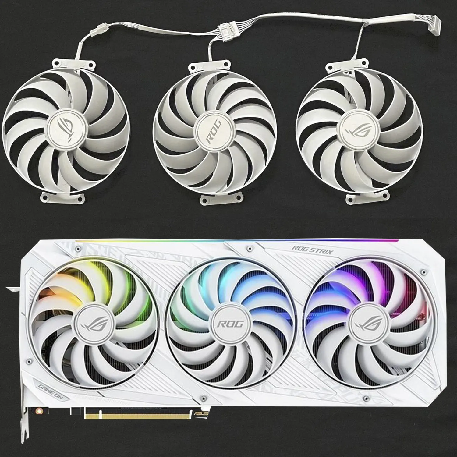 

New RTX3090 3080 3070 GPU Fan CF1010U12S 7PIN for ASUS ROG Strix RTX 3070 RTX 3080 RTX 3090 White OC Version Gaming