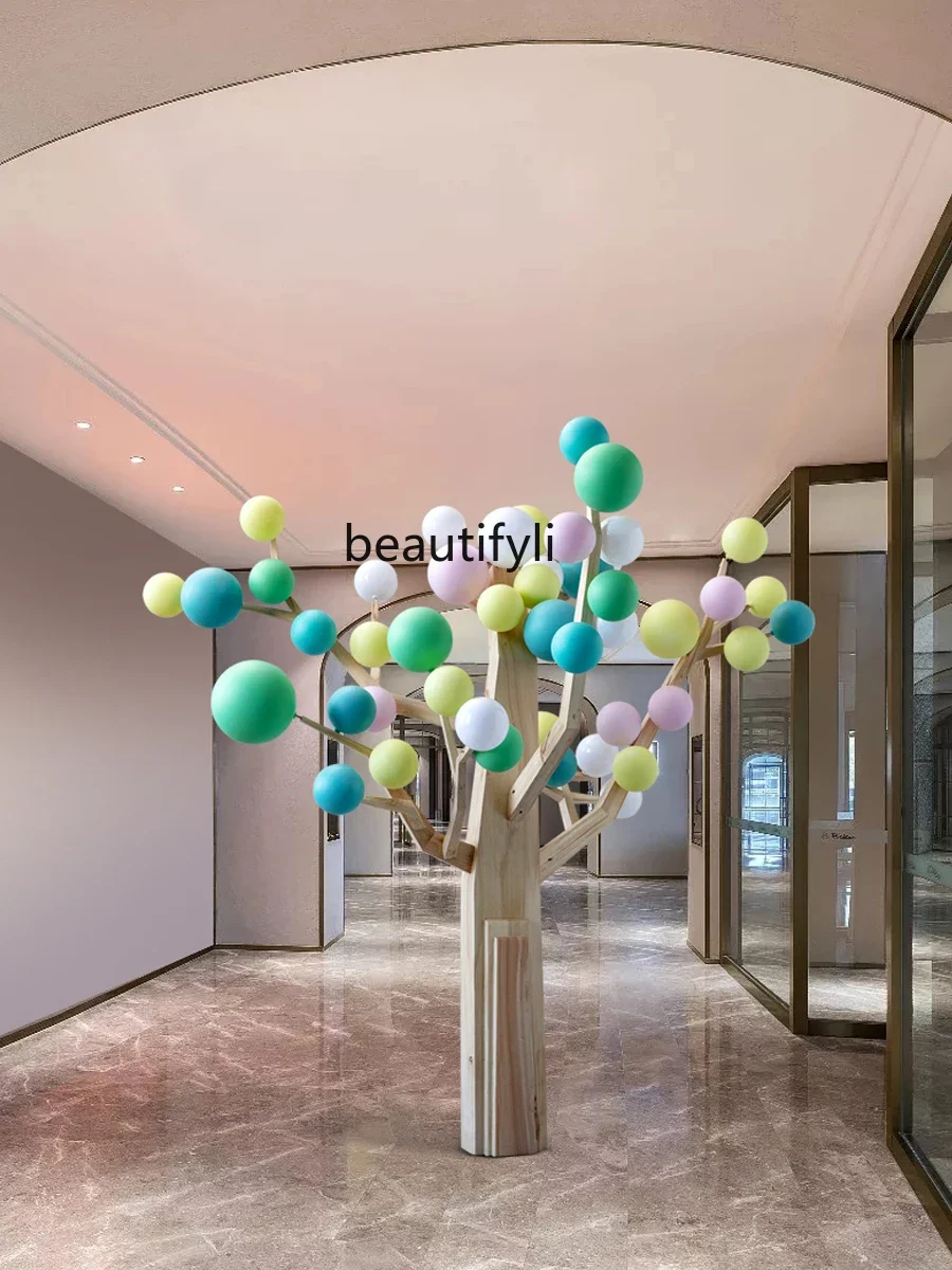 Colorful Tree Ball Large Decoration Floor Device Artwork Foyer Hotel Lobby Soft Decoration Beautiful Furnishings Decoration