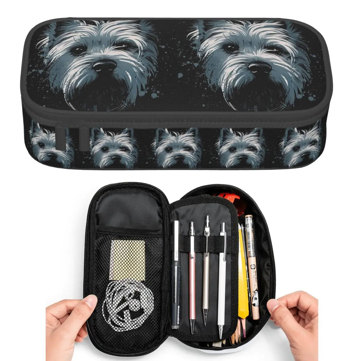

Westie Dog West Highland White Terrier Pencil Cases for Students Pen Box Pencil Bag Large Storage Pencil Pouch Pen Holder