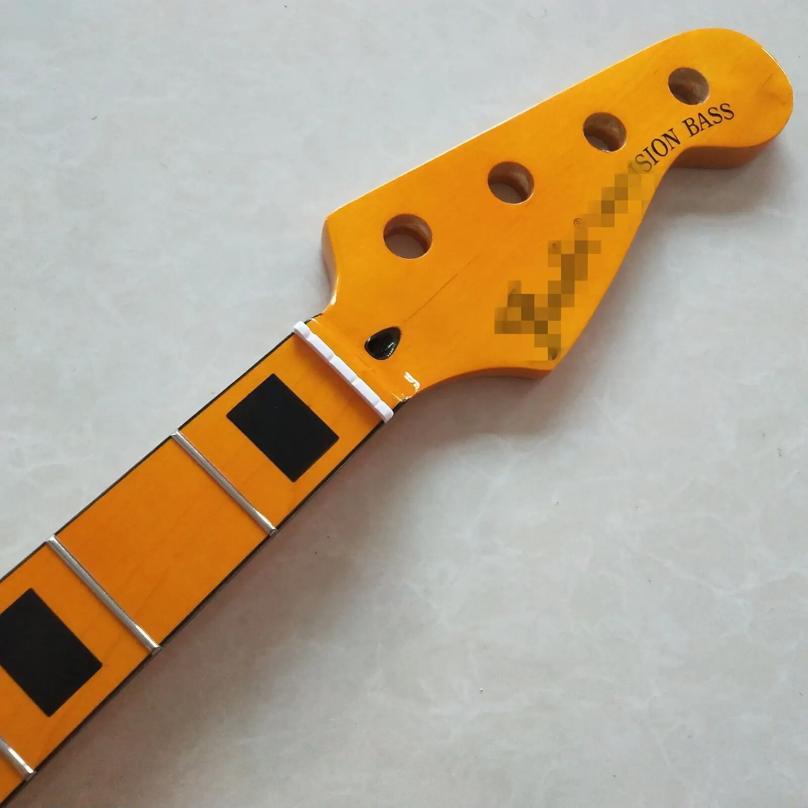 Gloss Yellow P bass guitar neck parts 20 fret 34inch Maple Fretboard Block Inlay