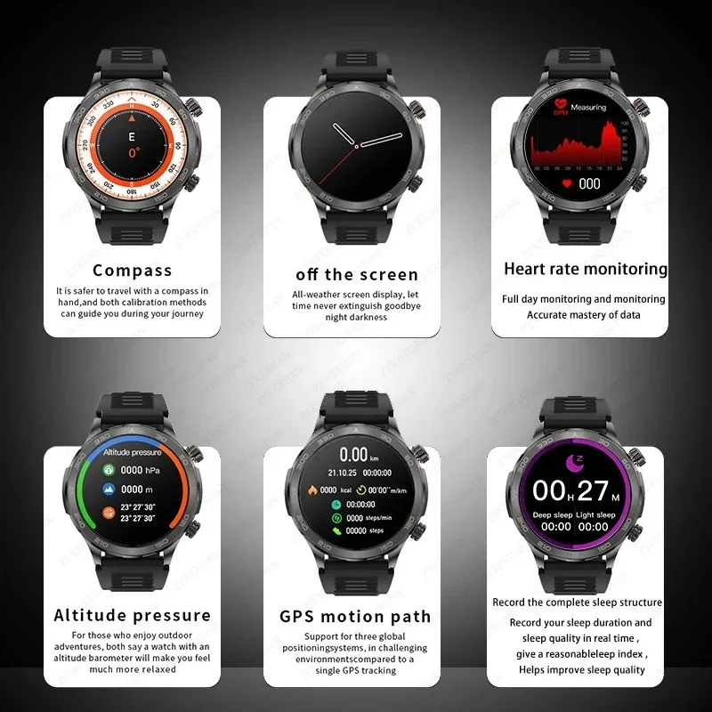 ファッションスマートウォッチ男性女性 Huawei 社 AMOLED HD スマートウォッチ心拍数 NFC IP68 アプリ GPS スポーツウォッチ Xiaomi サムスン Iphone