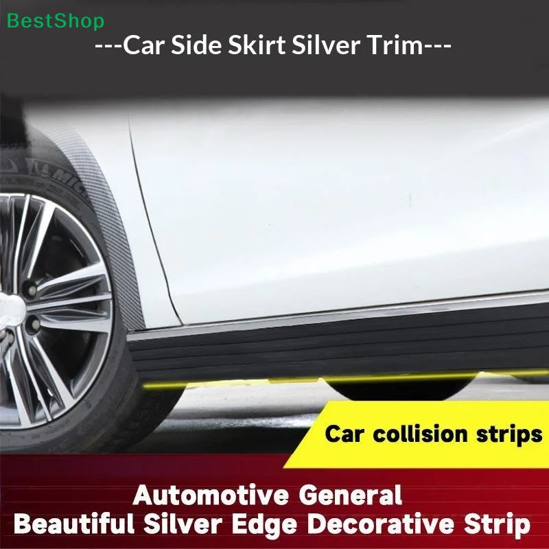 Universal Car Side Skirt Bumper Protector Strip Self Adhesive Anti Scratch Decorative Trim Molding For Vehicle Accessory