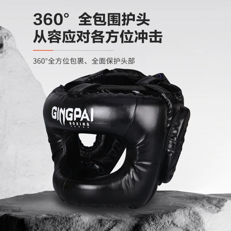 Full-Covered Thickened Boxing Helmet Men Women Adult Karate Muay Thai Training Head Protector Gym Equipment Taekwondo Head Guard