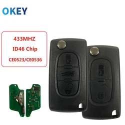 Okey Remote Car Key For For Peugeot 107 207 307 308 407 For Citroen C2 C3 C4  HU83/VA2 Blade CE0523 CE0536 ASK FSK