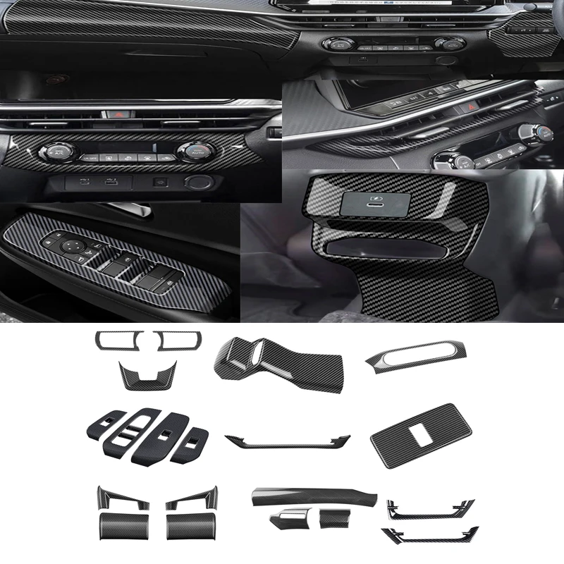 

For Nissan NOTE E13 2020-2023 ABS Interior Accessories Carbon Fiber Center Control Window Switch AC Outlet Rear Anit-kick trims
