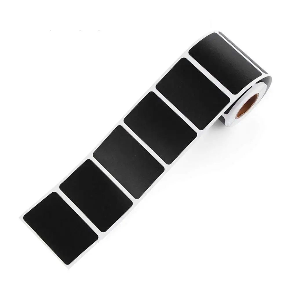 Black Rectangle Stickers 5.8 x 5.5 cm Color Coding Labels Vinyl Roll Self-Adhesive Waterproof Removable 300 PCS