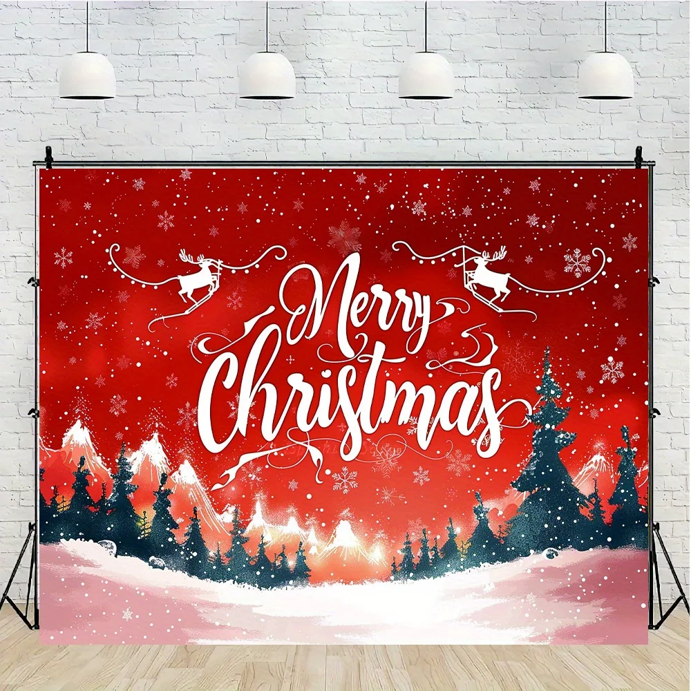 Merry Christmas background photography, snowflake photo background red photo Happy New Year booth background