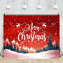 Merry Christmas background photography, snowflake photo background red photo Happy New Year booth background