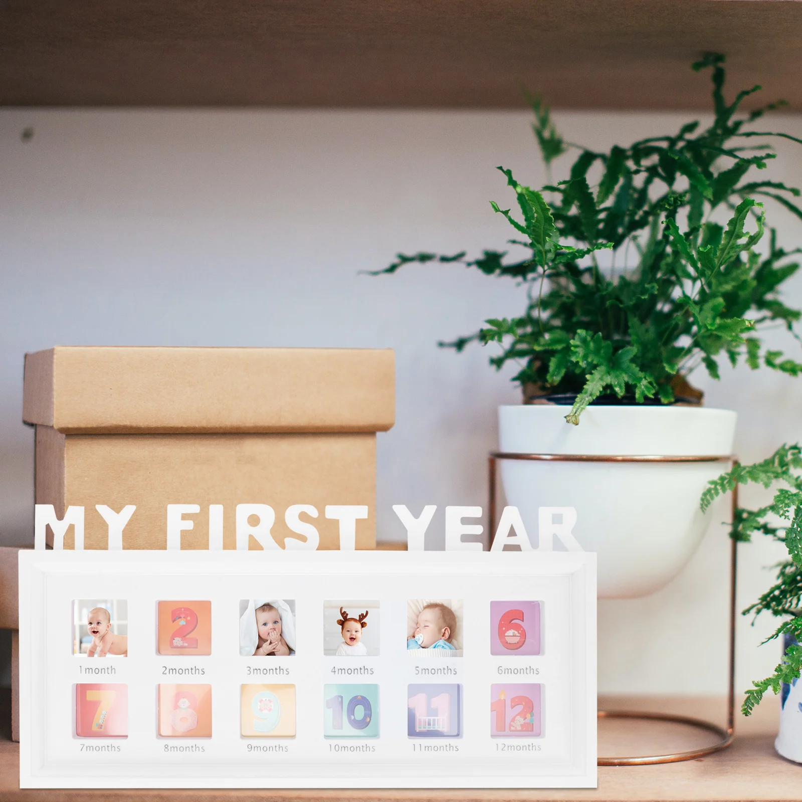 

Baby First Year Picture Frame 12 Month Milestone Infant Growth Photo Frame For Newborn Commemorative Gift Keepsake Decor
