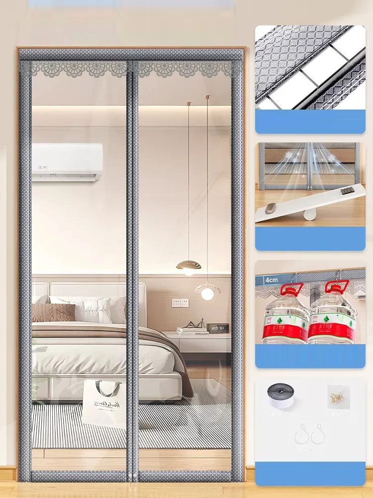 Self-adhesive Hook & Loop Magnetic Door Curtain Air Conditioner Cold Air Isolation Plastic Partition Curtain Windproof