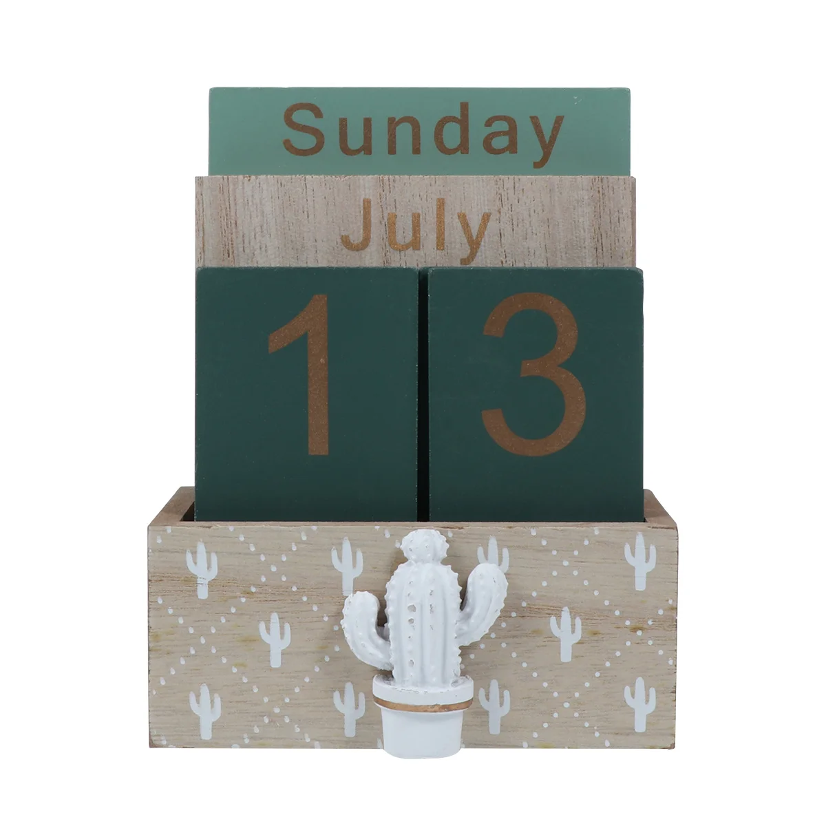 

1pc Wooden Perpetual Calendar Rustic Desk Organizer Block For Home Office Cafe Decor Table Top Decoration Wooden Crafts
