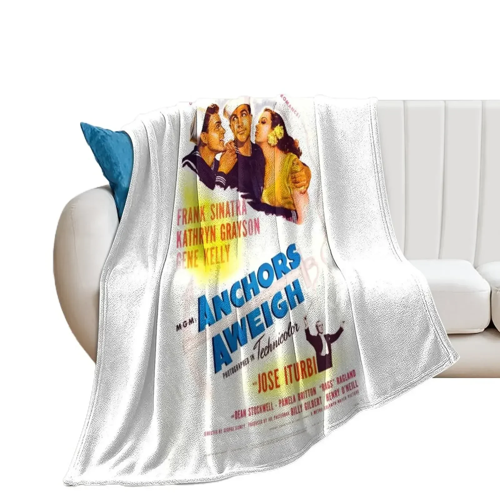 Anchors Aweigh (1945) Movie Poster Throw Blanket Sofa Throw Shaggy Cute Plaid on the sofa Blankets