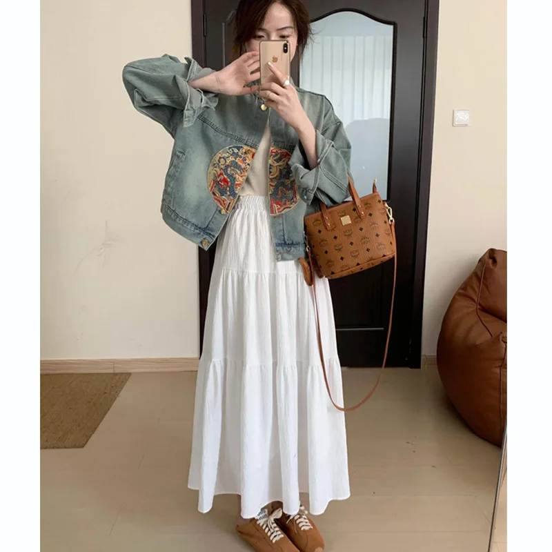 Dress for Pregnant Women Summer Korean-style Solid Color Lightweight Long Maternity Dresses and Skirts Pregnancy Clothes Clothi