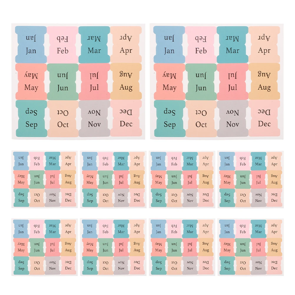 

15 Pcs Month Index Labels Colorful Adhesive Planner Tabs Stickers Journal Paper Bookmarks Sticky Page Markers