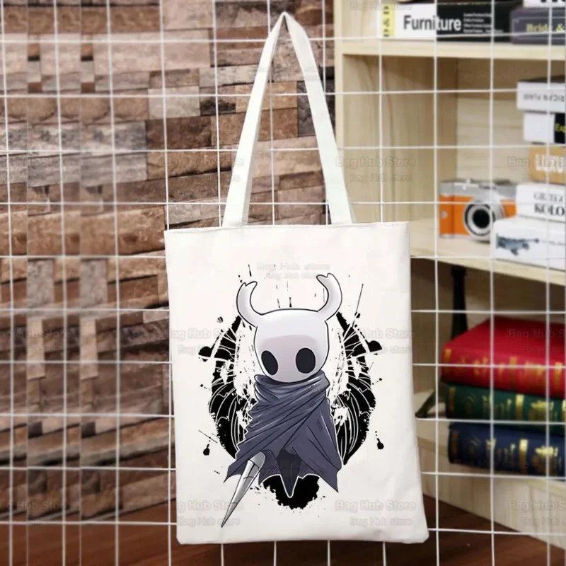 Hohle Ritter Spiel Cartoon Leinwand Schulter Einkaufstasche für Frauen Handtaschen Öko wieder verwendbare Einkaufstasche Vintage Mode Ulzzang Taschen
