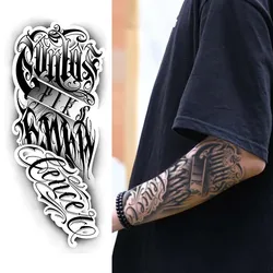 1pc Dark floral waterproof temporary tattoo stickers, lasting 1-2 weeks, simulates semi-permanent fake tattoos