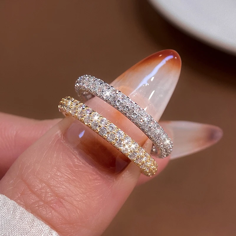 

KNB Shiny Real Moissanite Diamond Wedding Simple Round Rings For Women Original 925 Sterling Silver Luxury Quality Fine Jewelry