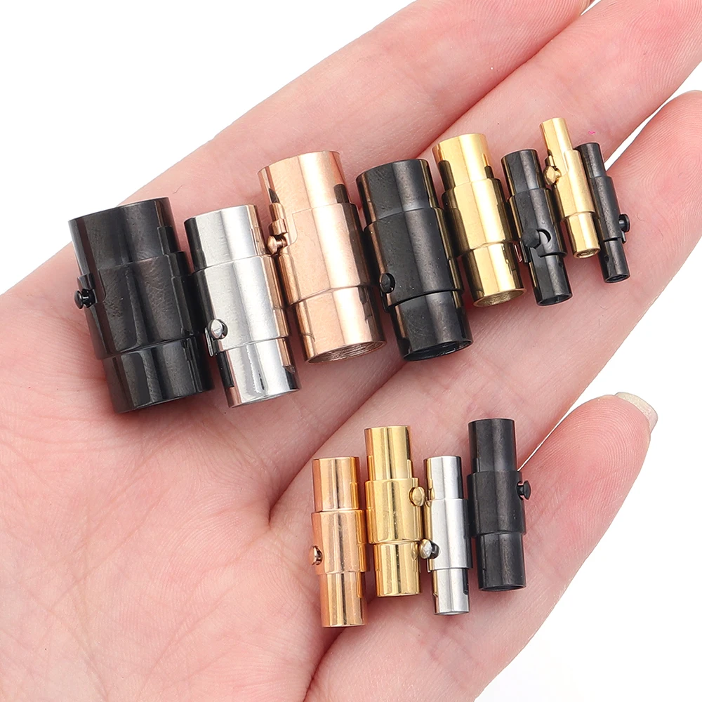Edelstahl Magnetverschlüsse Armband Kordel Endkappen Anschlüsse für Lederarmband Halskette Handwerk Schmuckherstellung Zubehör