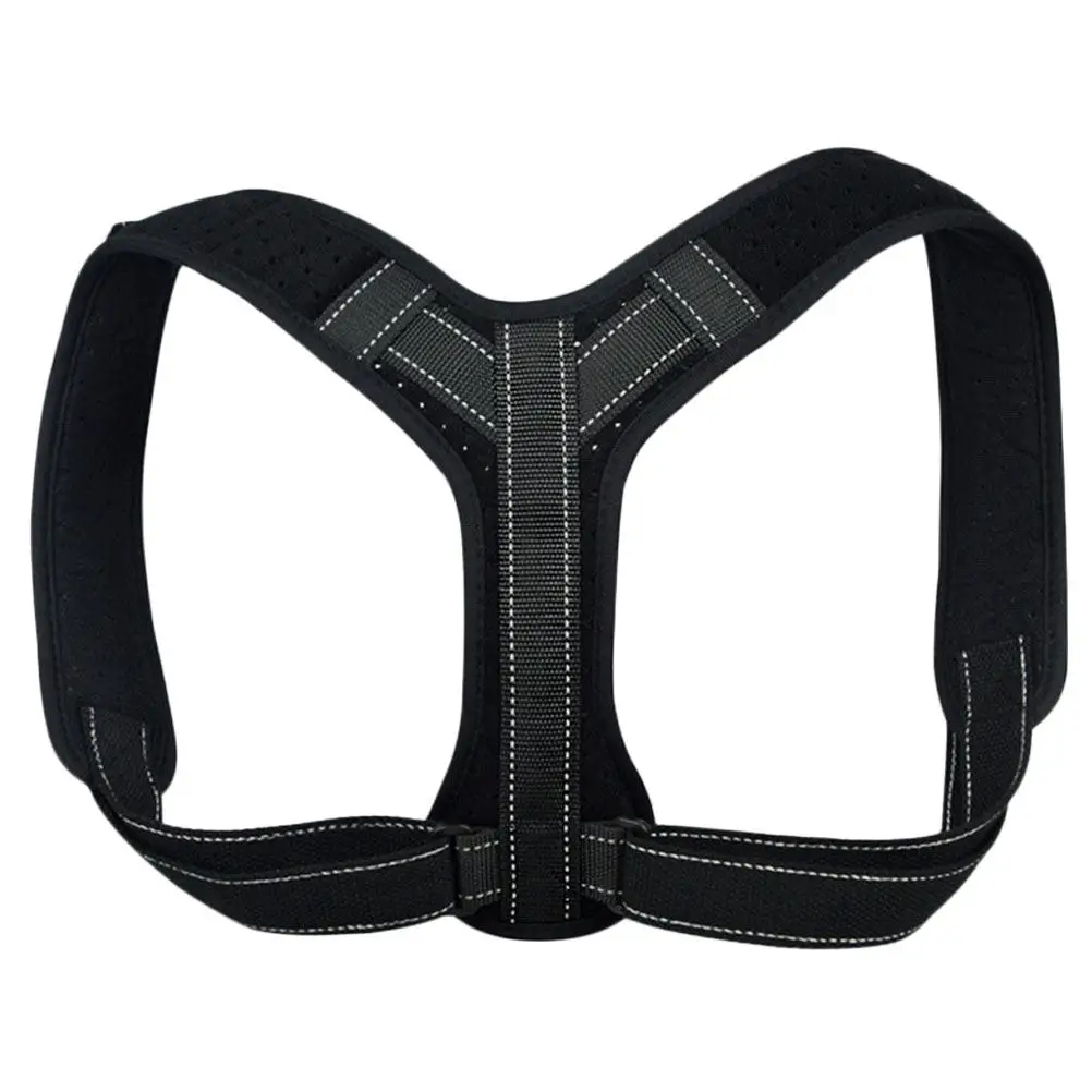 

Корректор осанки регулируемый, для мужчин и женщин, черный, размер S, 8-образный дизайн, утолщенный плечевой ремень, светоотражающий