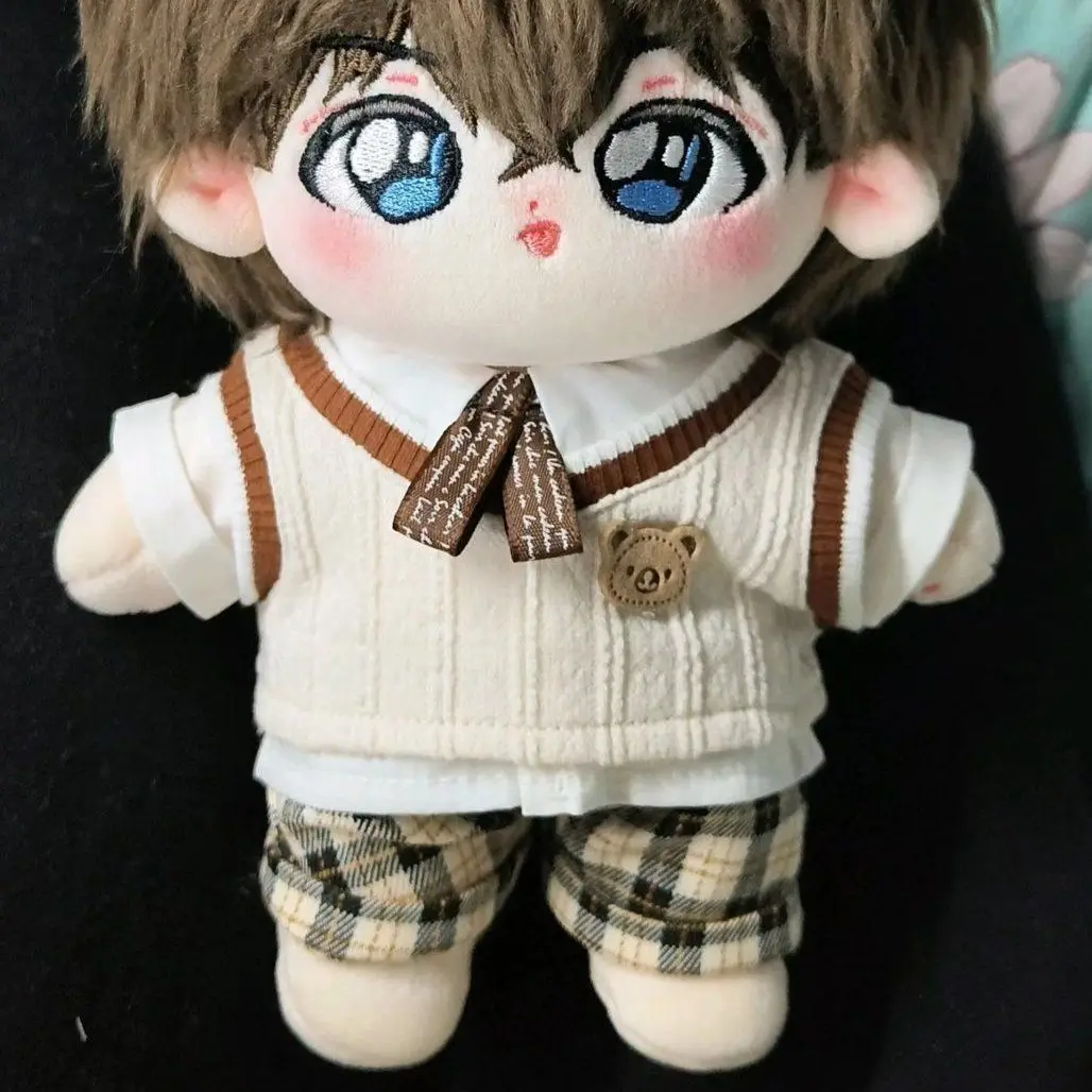20 cm große Baumwollpuppenkleidung, süßes Outfit im Schulstil, Plüschpuppen-Kostümzubehör, Geschenk für Mädchen, Kawaii-Puppenoutfit – Detail 9