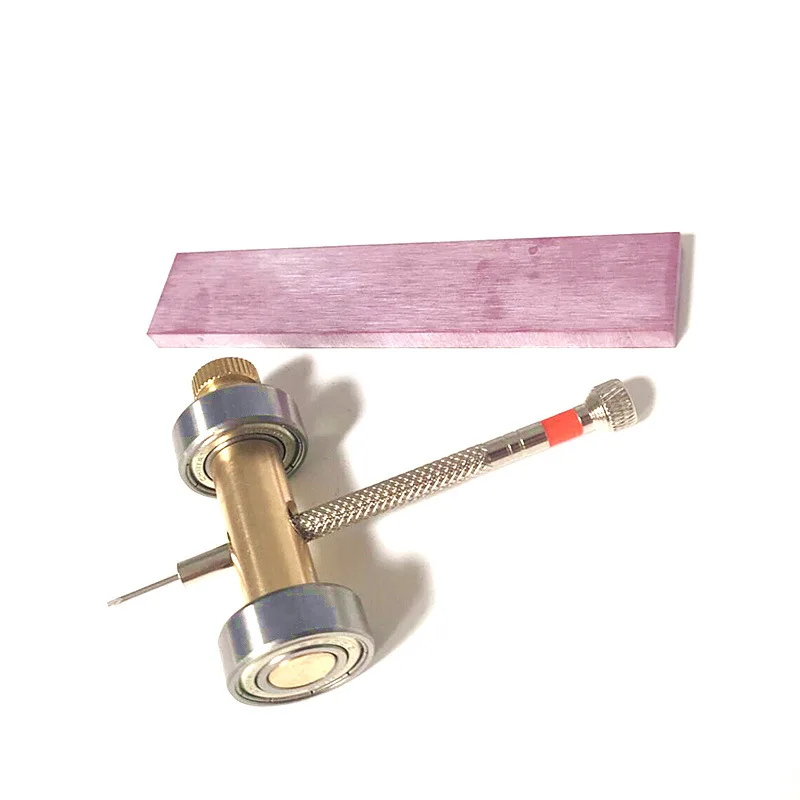 Watch Repair Tool Red Oilstone Double-Sided Screwdriver Sharpener Whetstone Knife Sharpener for Watch Repair Assistance