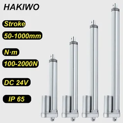 HAKIWO 24V IP65 Waterproof Linear Actuator 2000N 50mm 400mm 600mm 800mm 1000mm Stroke Solar Tracker Motorisation of Door 160mm/s