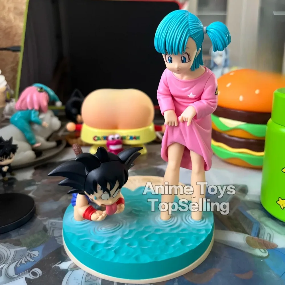 16cm Anime Dragon Ball Z Figure Goku And Bulma Figure PVC Statue Collectible Model Toys Gifts