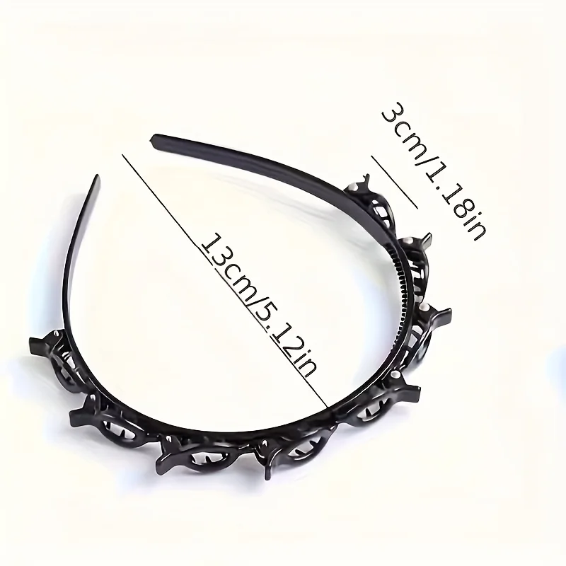1/2 Pc. Braided Headband with Double Fringe Clips, Perfect for Securing Intricate Braided Hairstyles. image 5