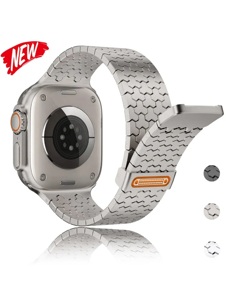 Magnetyczny pasek do Apple Watch Ultra 3/2 49mm 44 46 38 40 41mm, stalowa bransoleta do Iwatch Series 11 10 9 8 SE3, męski pasek — zdjęcie produktu 7