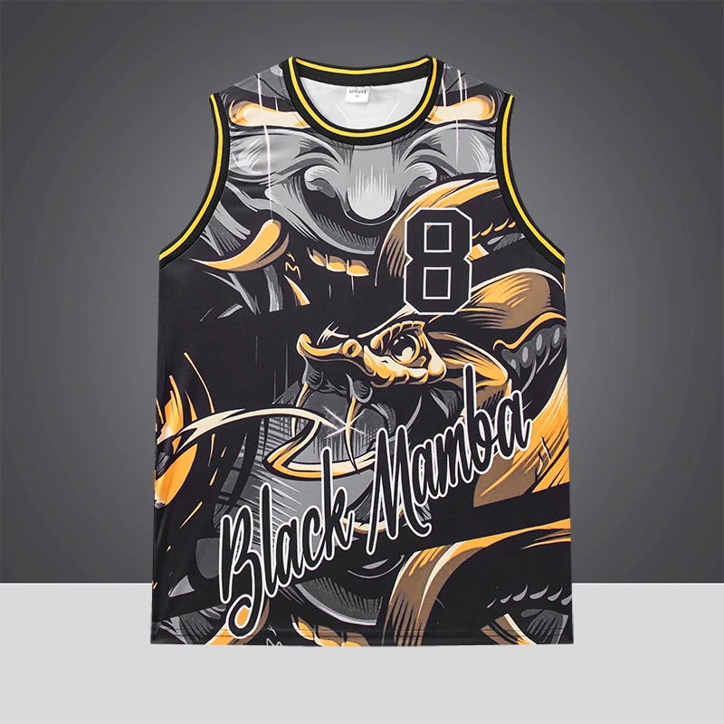 Basketball Jersey - Black & Gold Graphic 