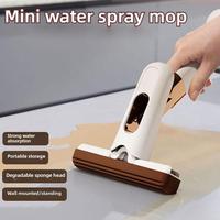 Household Cleaning Mop Strong Squeeze Mini Mop Folding Window Self-squeezing Mop Car Desk Scrubbing Floor Cleaning Tool F6t7