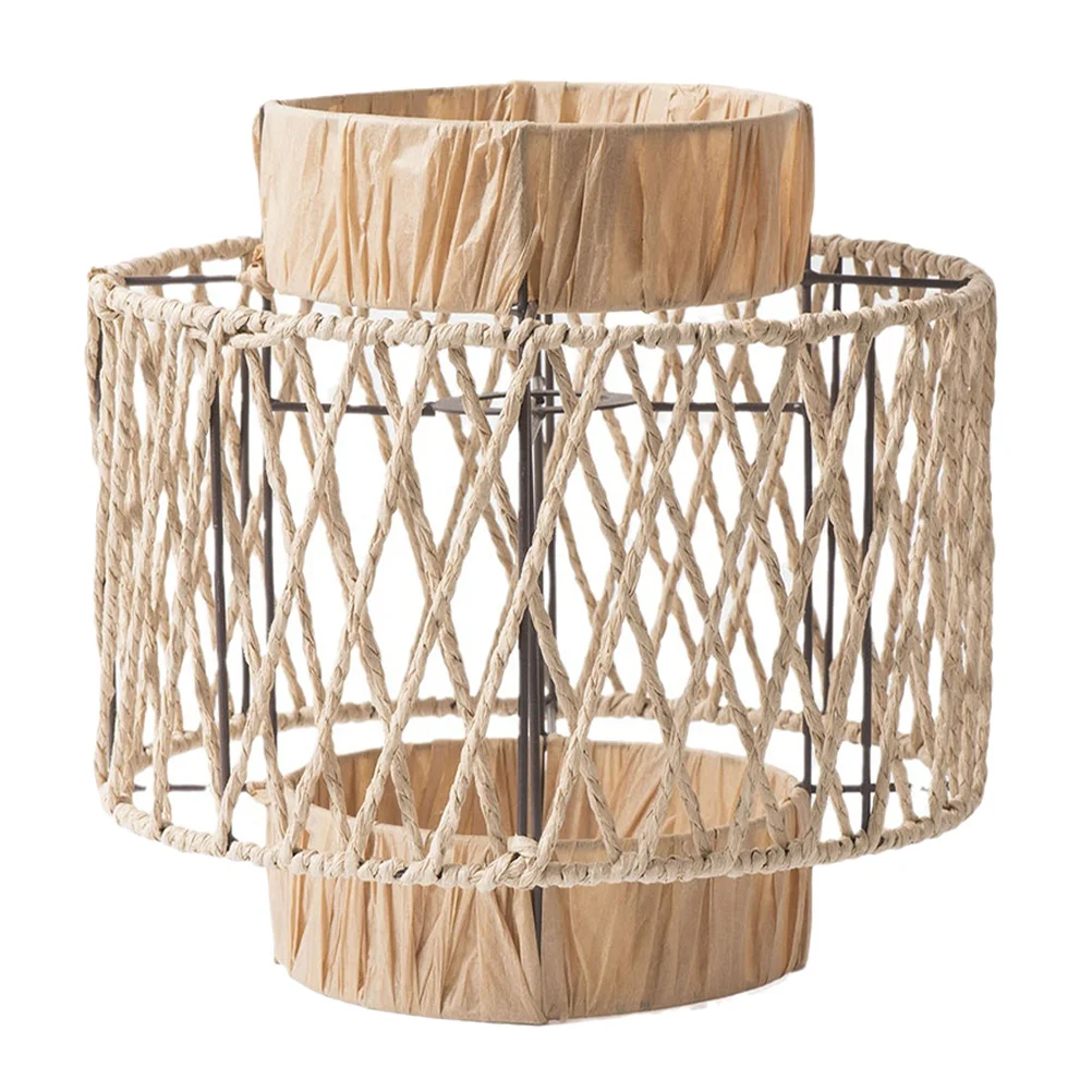 

Natural Handwoven Lamp Shade Paper Rope Cover for Chandelier Ceiling Pendant Lighting Home Decor Woven Lamp Shade