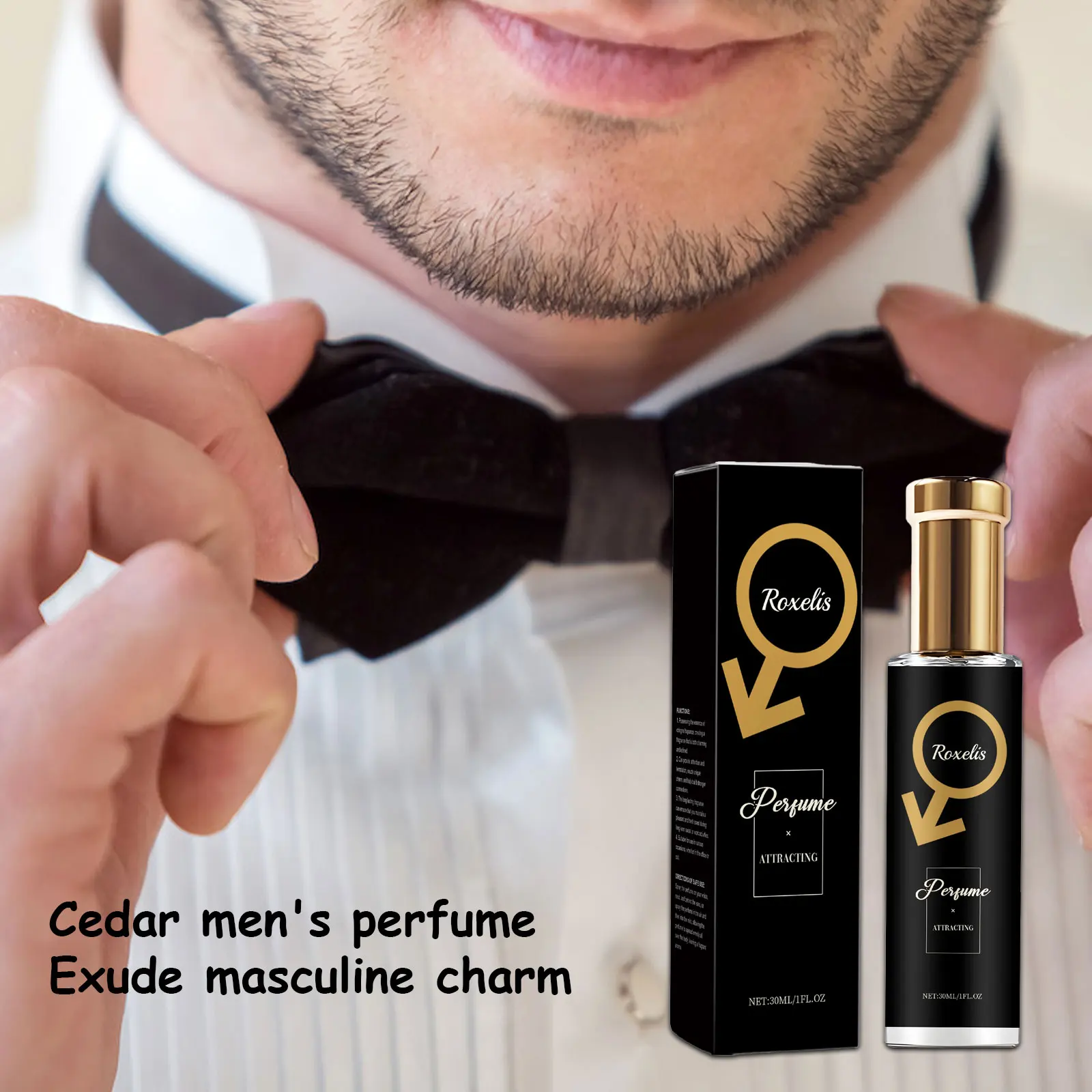 

Roxelis 30ml Men Pheromone Perfume Cedar Fresh Scent Long Lasting For Dating Romantic Flirting Gentlemen Body Fragrance