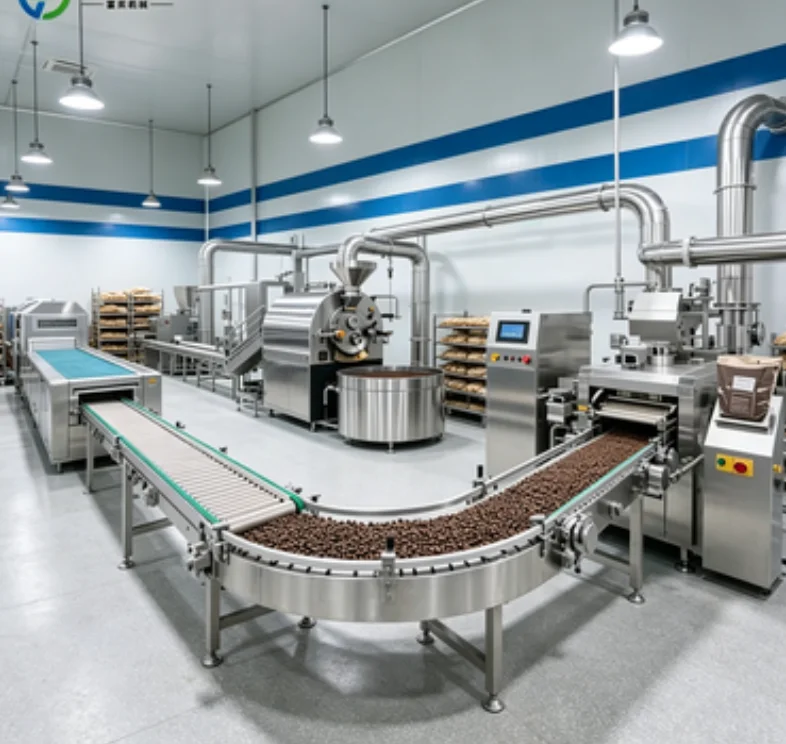 FL Fully Detachable Coffee Bean Processing Line All Food Grade Stainless Steel Deep Clean Roasting Sorting Unit