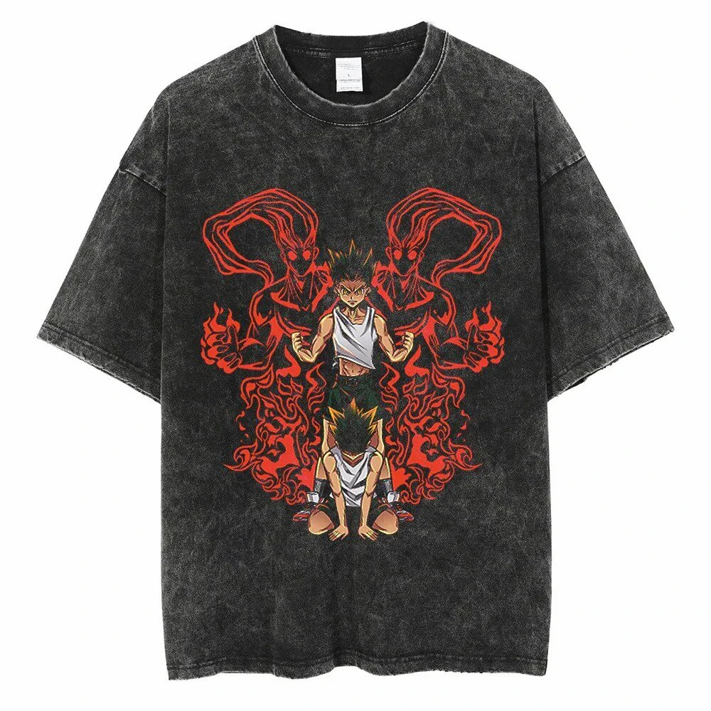 Y2k Hip-hop Oversize Water Restoring Ancient Ways Do Old Anime Short Sleeve T-shirt Hunter X Hunter