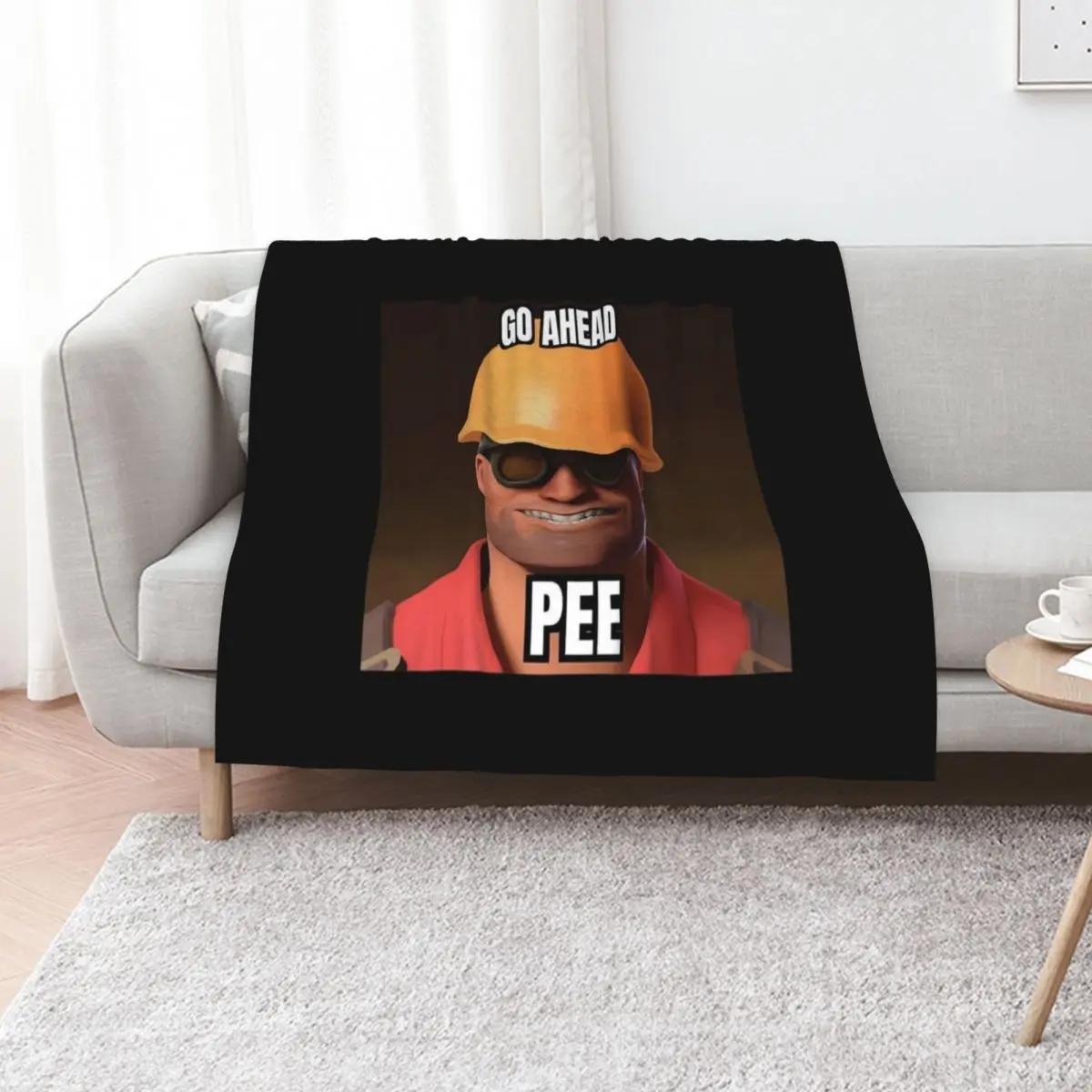 

TF2 - Go Ahead Pee Classic . Throw Blanket wednesday Camping Nap Sofa Blankets