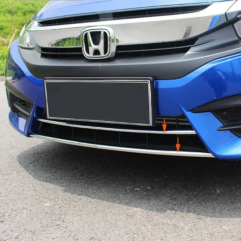 

Chromed ABS Plastic 2PCS Front Bottom Gill Grill Trim For Honda Civic 10th Gen 4DR 2016-2020