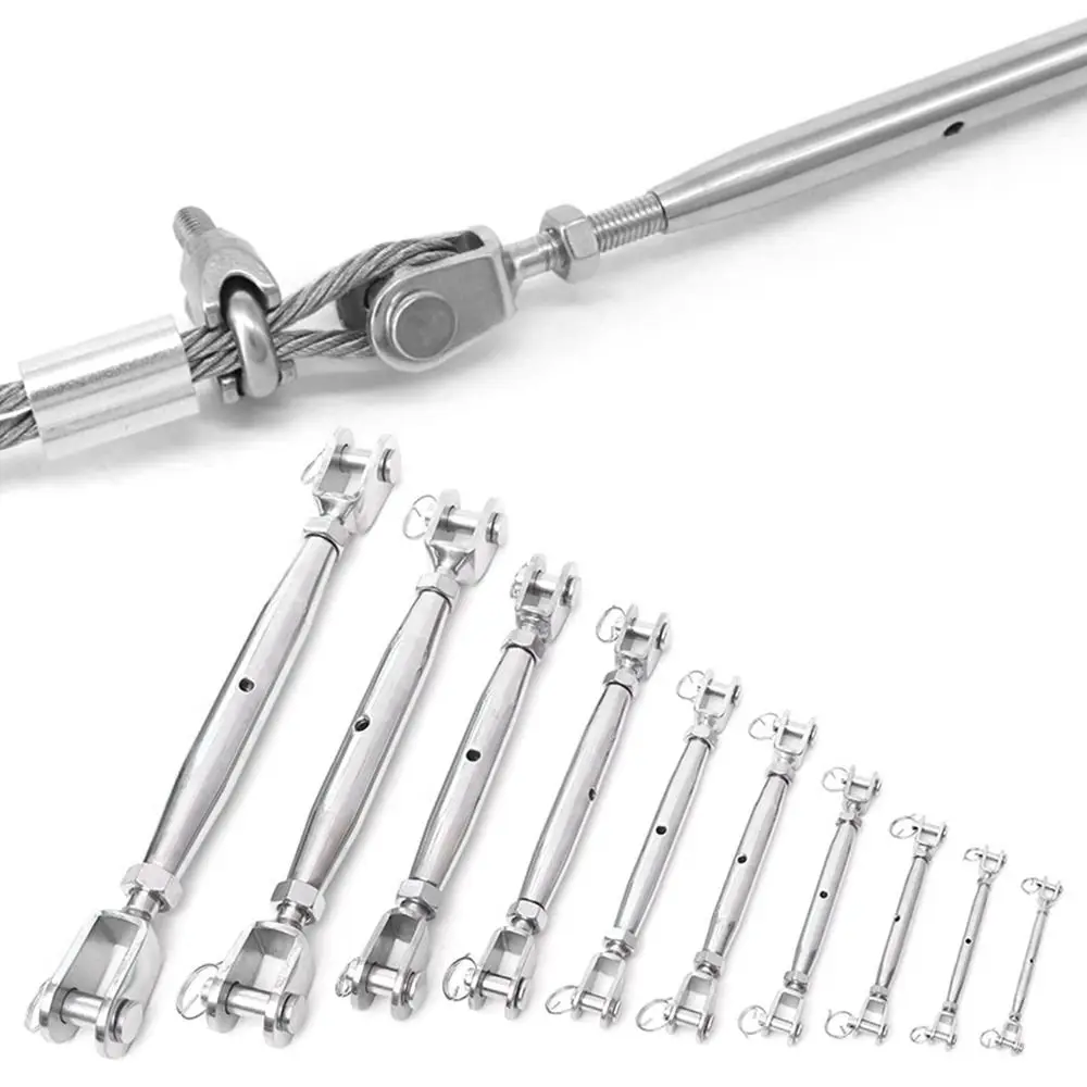 Screw Closed Body Marine Rigging Length Adjuster Clamp Hardware Tensioner M5-M12 304 Stainless Steel Jaw Turnbuckle Bolt