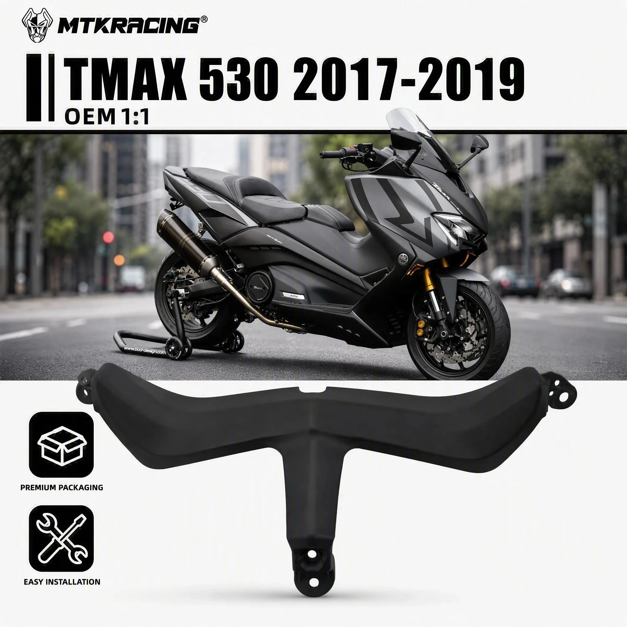 MTKRACING For YAMAHA TMAX 530 2017-2019 Motorcycle Accessories Headlight Head Cover Lower Plate Fairing Fit