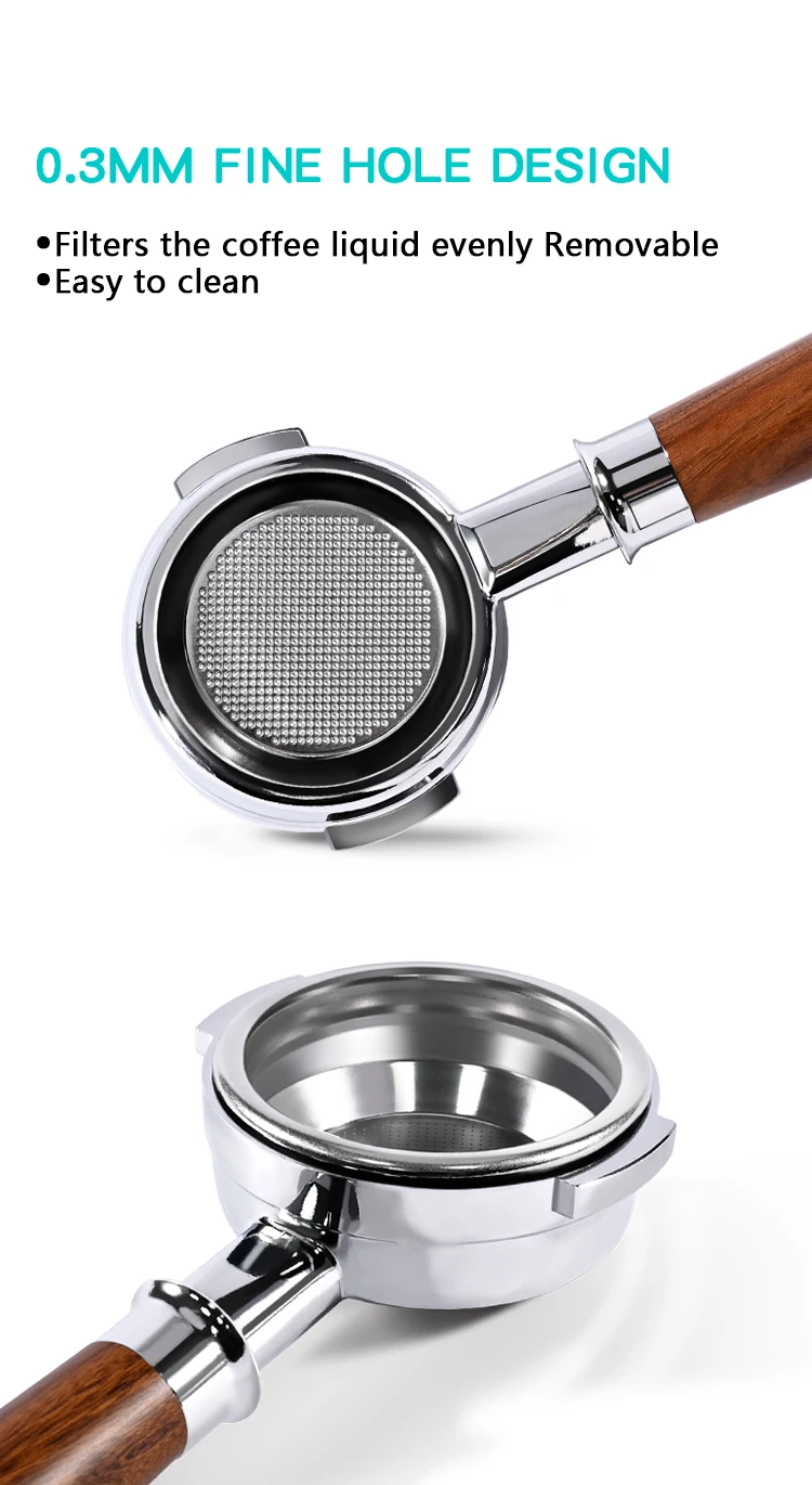 58 mm 3 Ohren Kaffee Bodenloser Siebträger für Breville Barista Mini/Max/Signature Sunbeam EM4300/5300/EMM5400BK Espressomaschine – Detail 4